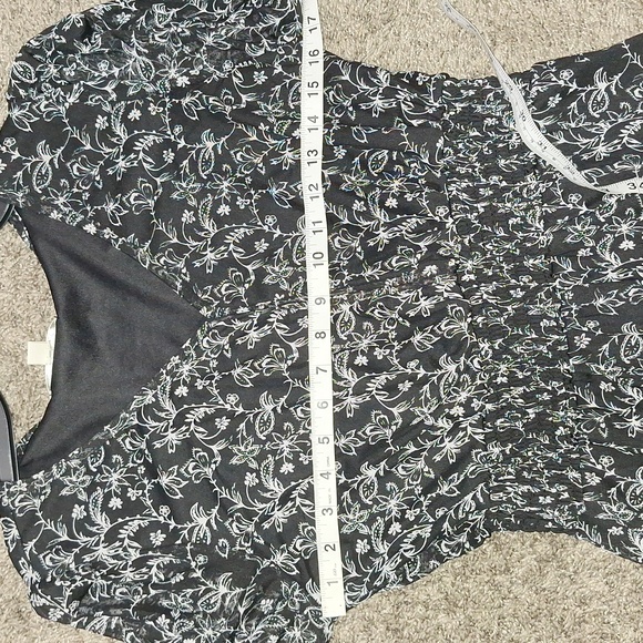 No Comment sheer lined mini dress - L - floral black/white - Picture 8 of 9